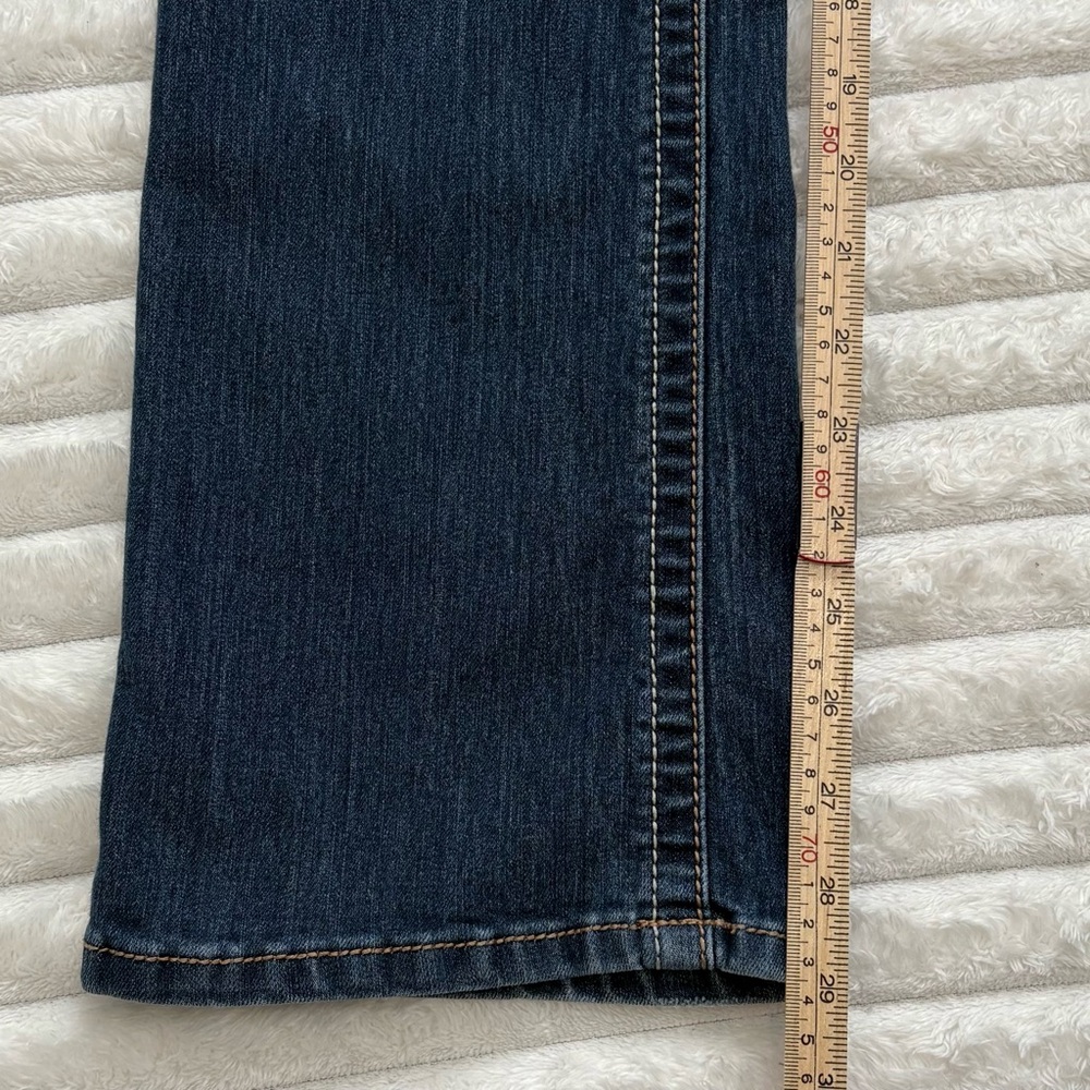 MAURICES Dark Wash Straight Bootcut Jeans Mid Rise Stretch Denim 9/10 Short - Picture 11 of 12